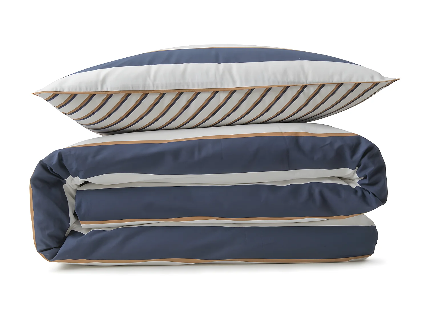 Parure de lit 2 personnes à rayures réversible 260x240cm