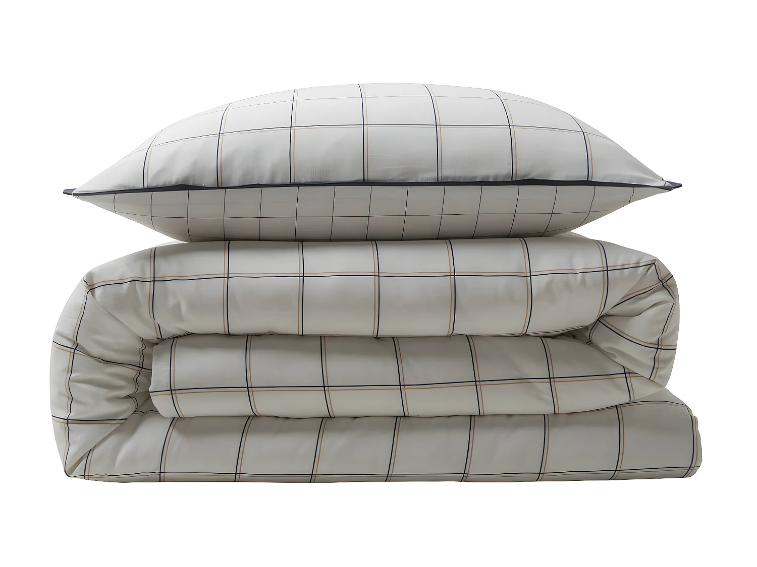 Parure de lit 2 personnes à carreaux en coton 260x240cm