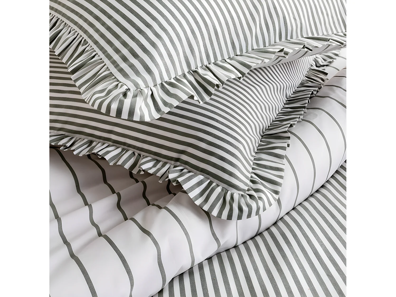 Parure de lit 2 personnes en coton 57 fils imprimé blanc 240x220cm