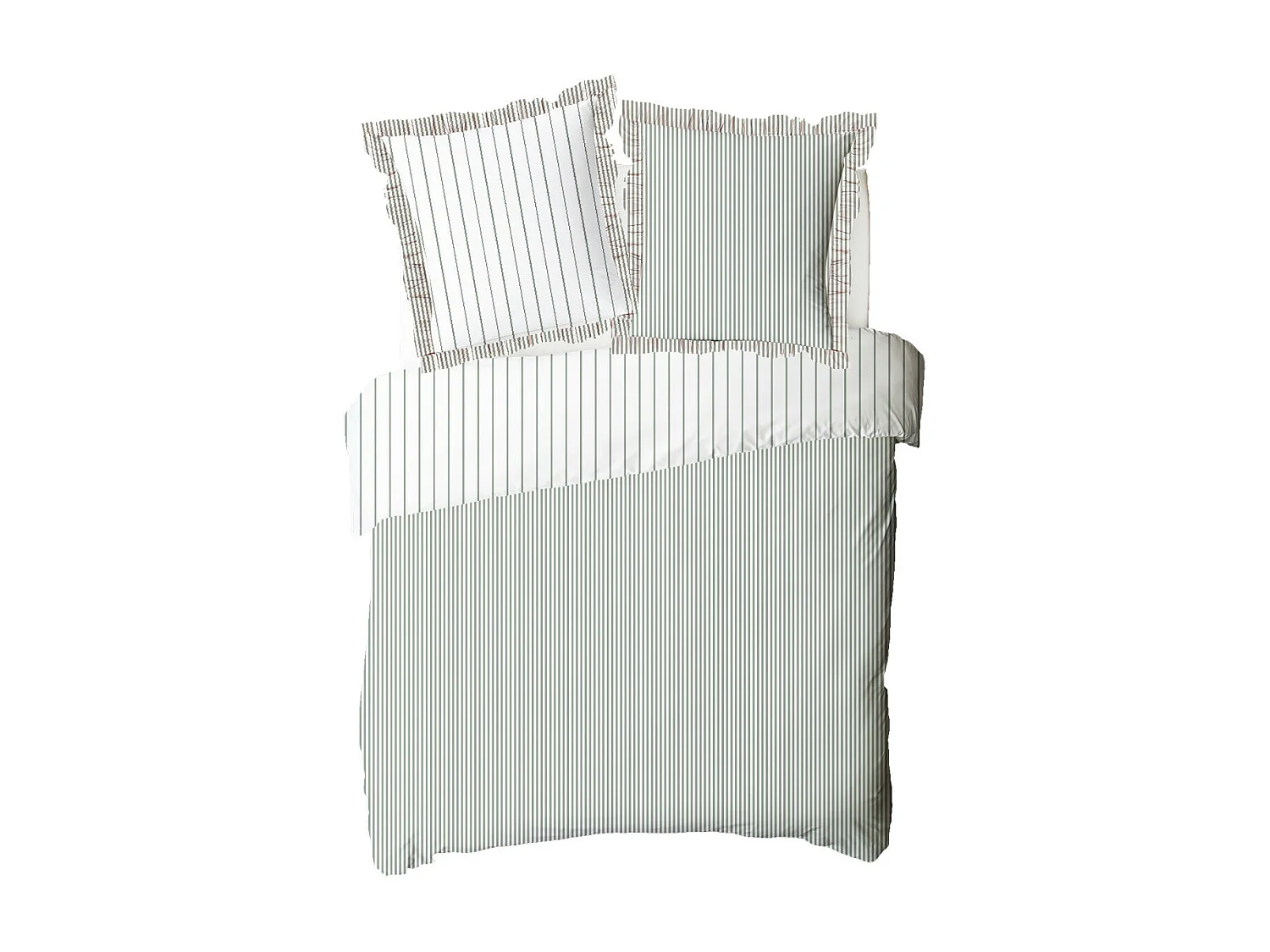 Parure de lit 2 personnes en coton 57 fils imprimé blanc 240x220cm