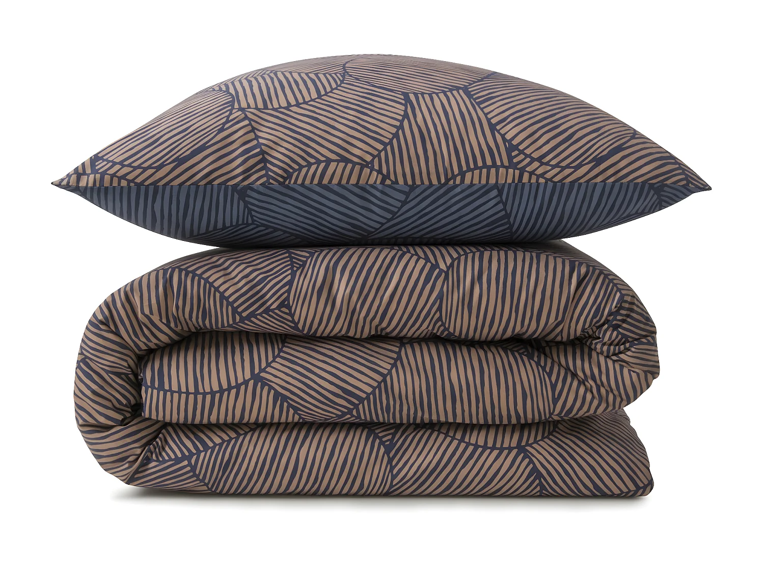 Parure de lit 2 personnes en coton 57 fils imprimé bleu 260x240cm