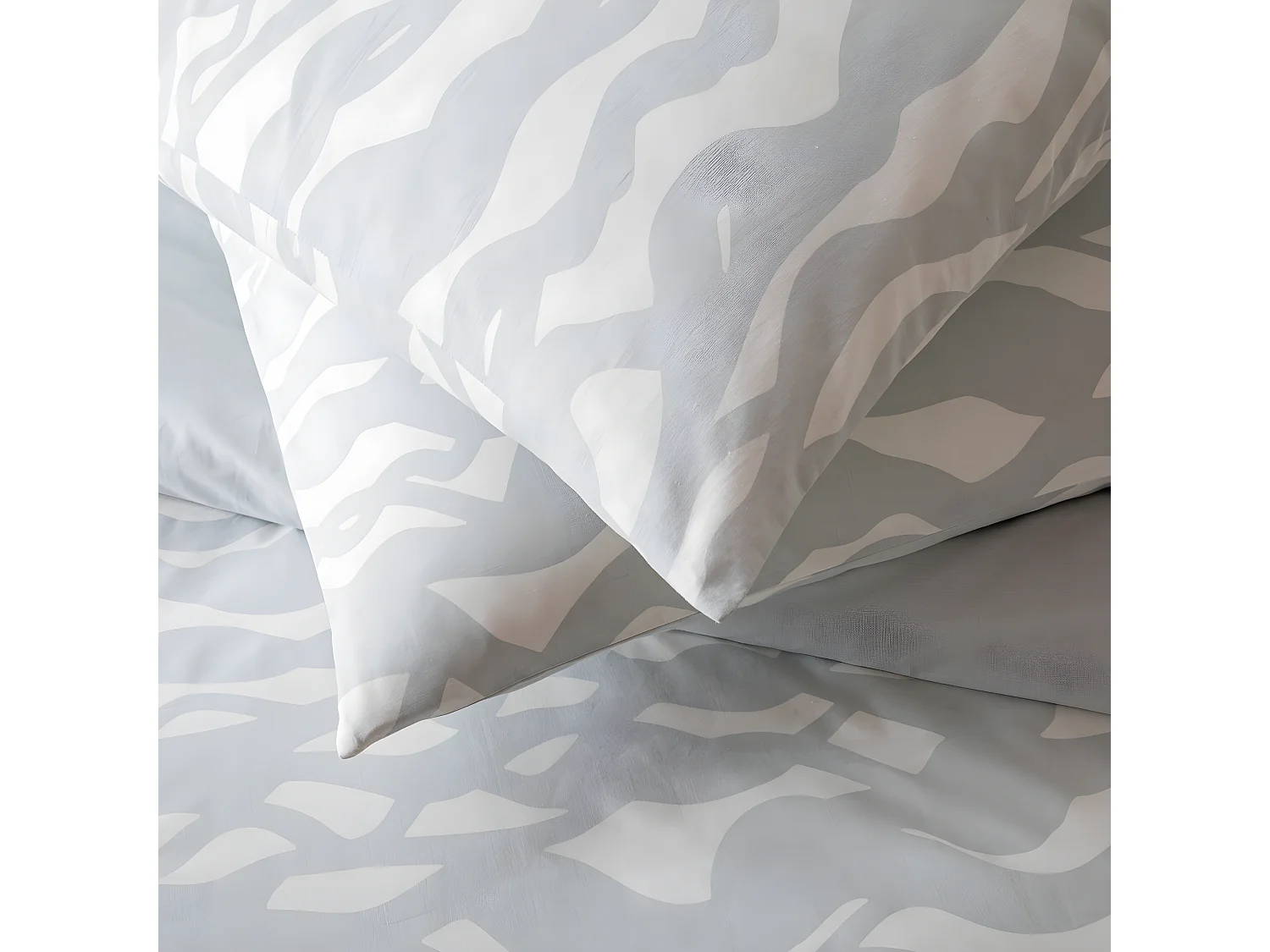 Parure de lit 2 personnes nuage réversible en coton 260x240cm