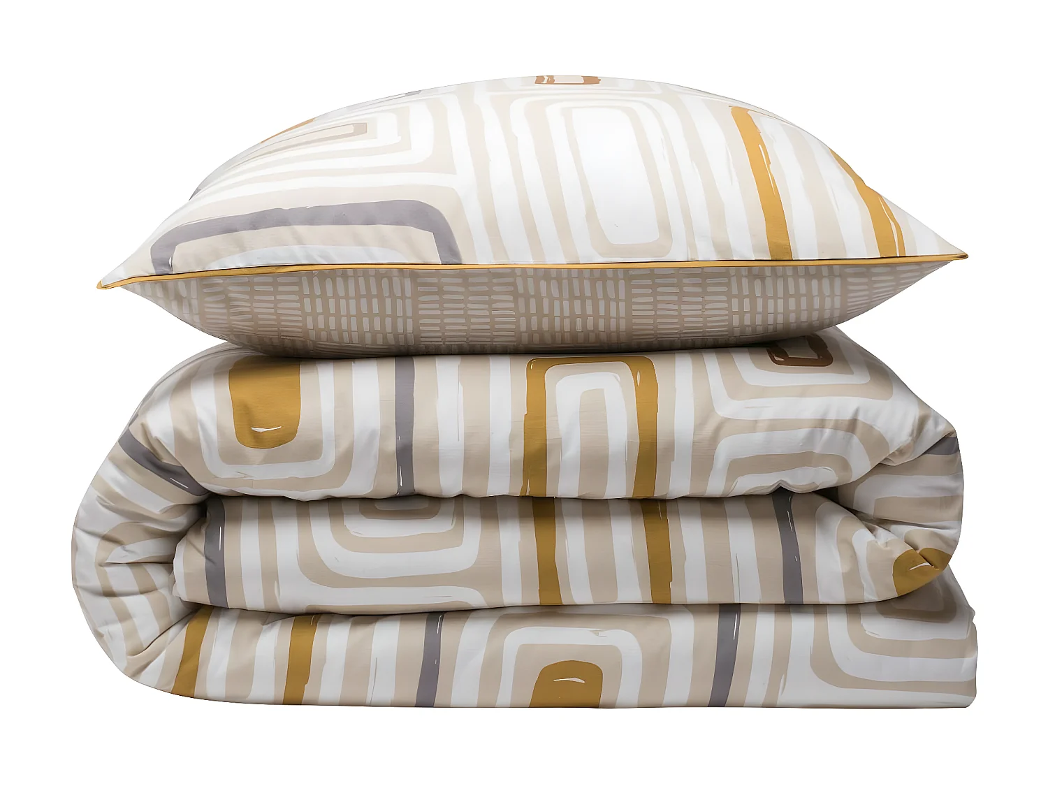 Parure de lit 2 personnes géométrique réversible 260x240cm