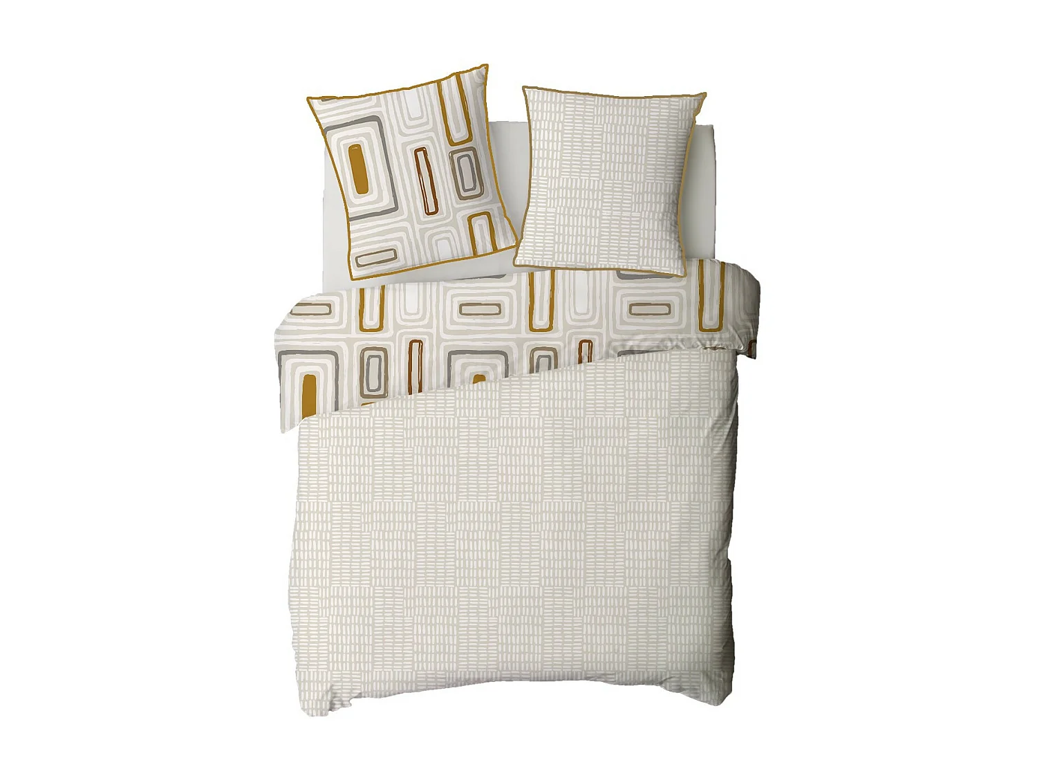 Parure de lit 2 personnes géométrique réversible 260x240cm