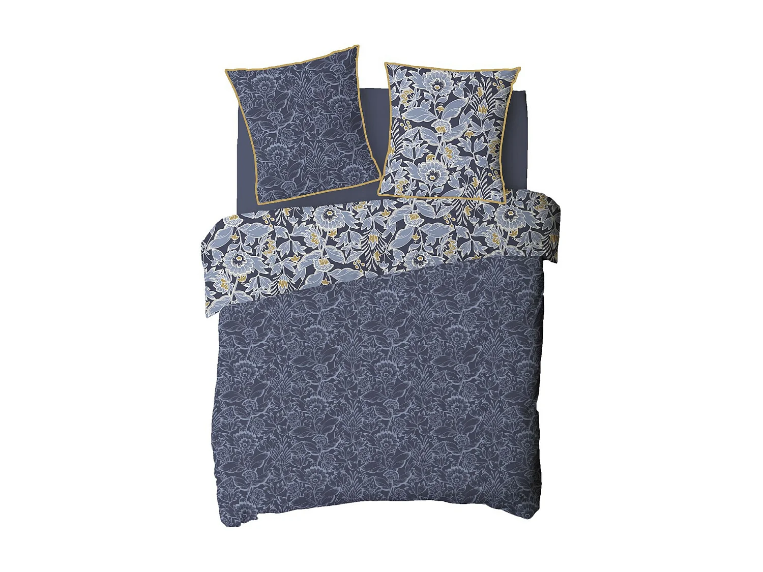 Parure de lit 2 personnes floral charme réversible 260x240cm