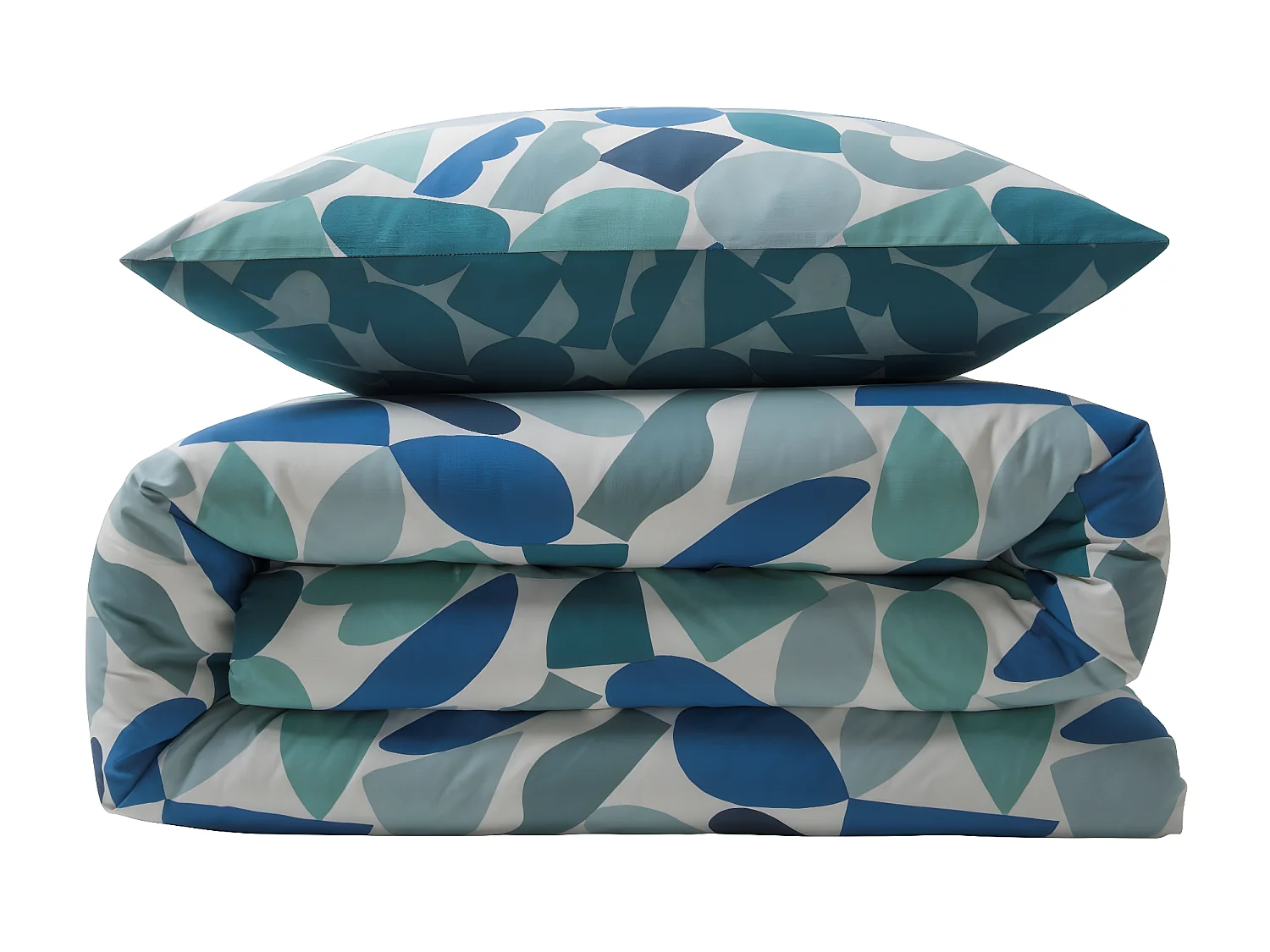 Parure de lit 2 personnes géométrique réversible en coton 240x220cm