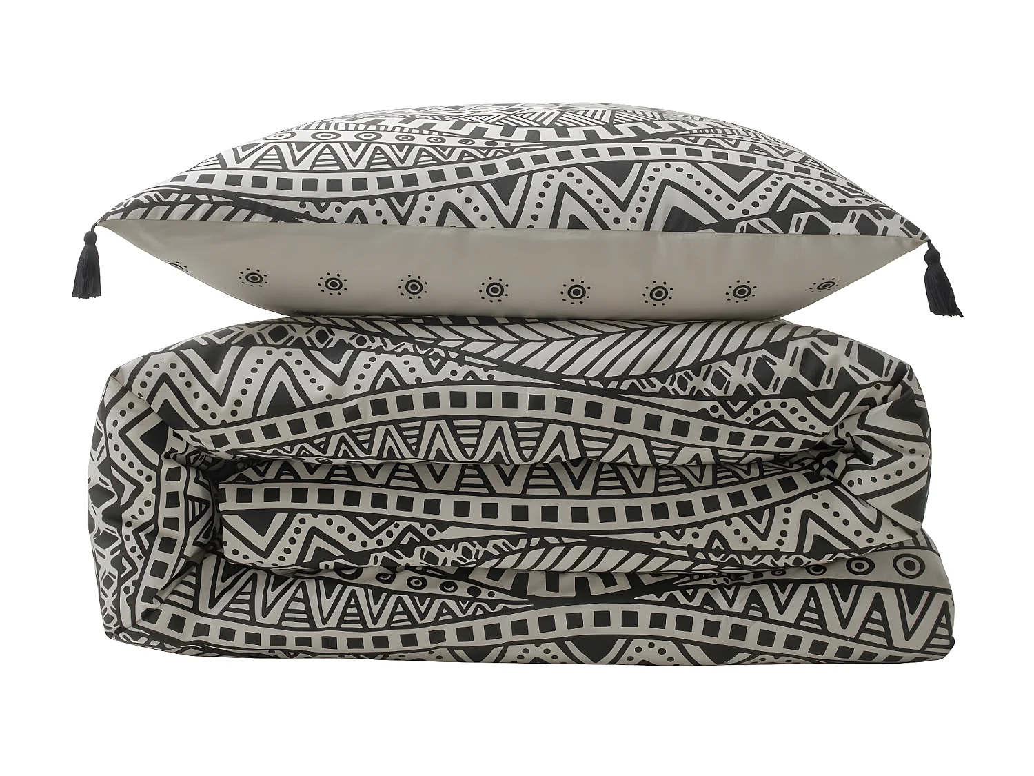 Parure de lit 2 personnes ethnique réversible 260x240cm