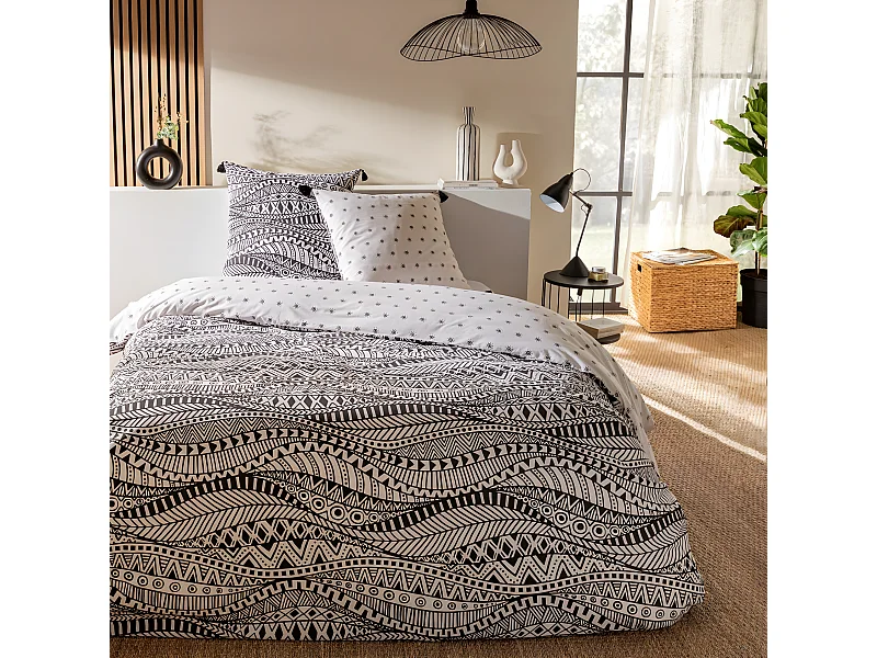 Parure de lit 2 personnes ethnique réversible 260x240cm
