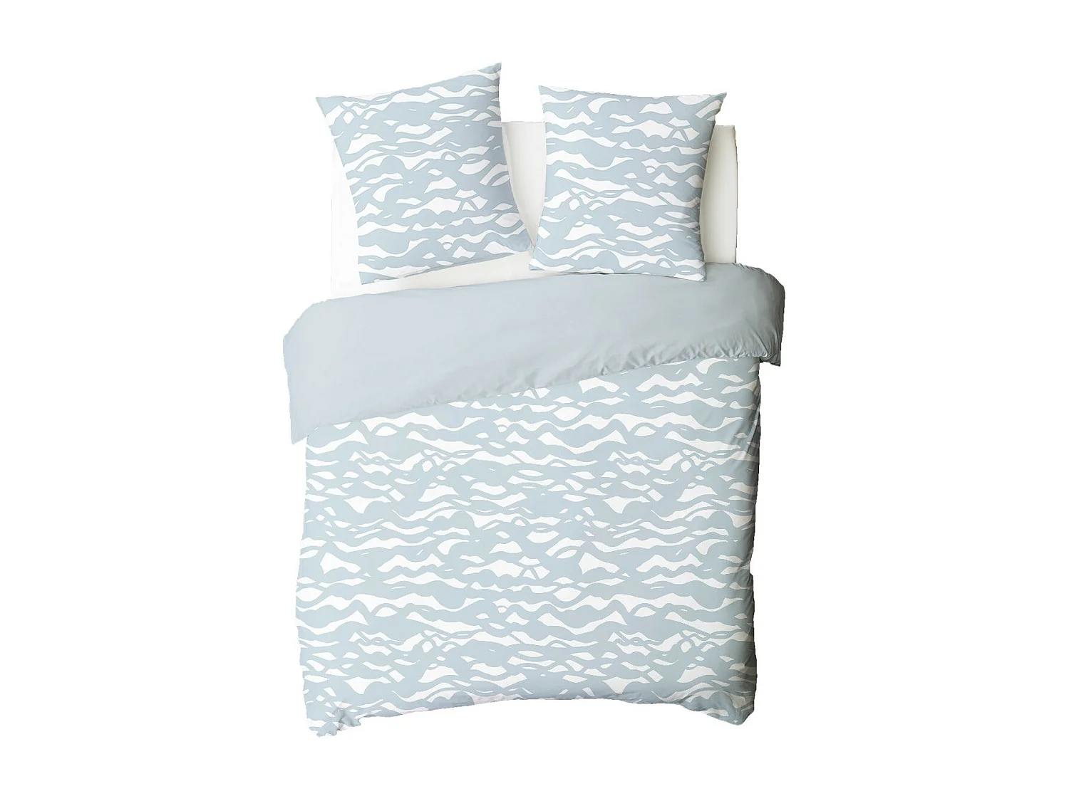 Parure de lit 2 personnes nuage réversible en coton 240x220cm