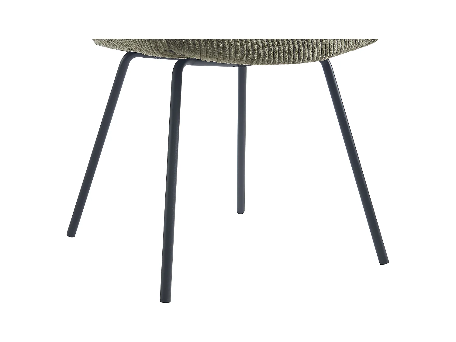 Set van 2 stoelen met armleuningen van ribfluweel en zwart metaal - Kaki - MARENZIA