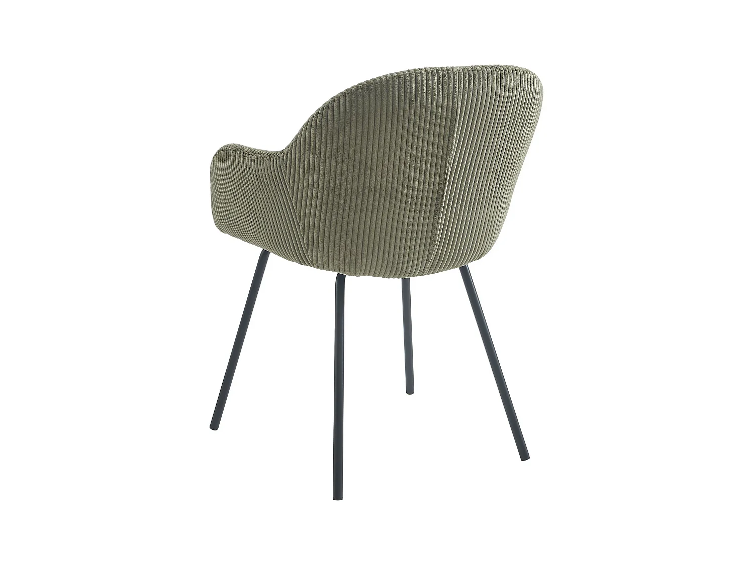 Set van 2 stoelen met armleuningen van ribfluweel en zwart metaal - Kaki - MARENZIA