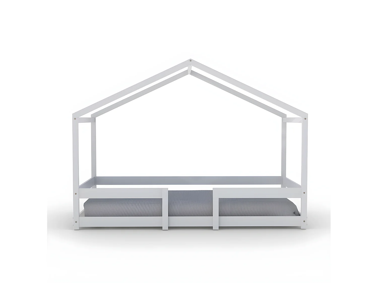 Lit cabane INDIANA 90x190 + sommier / blanc