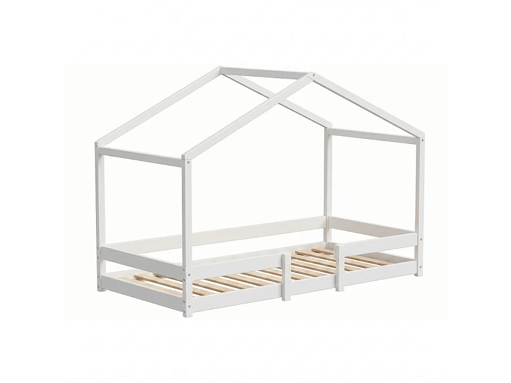 Lit cabane INDIANA 90x190 + sommier / blanc