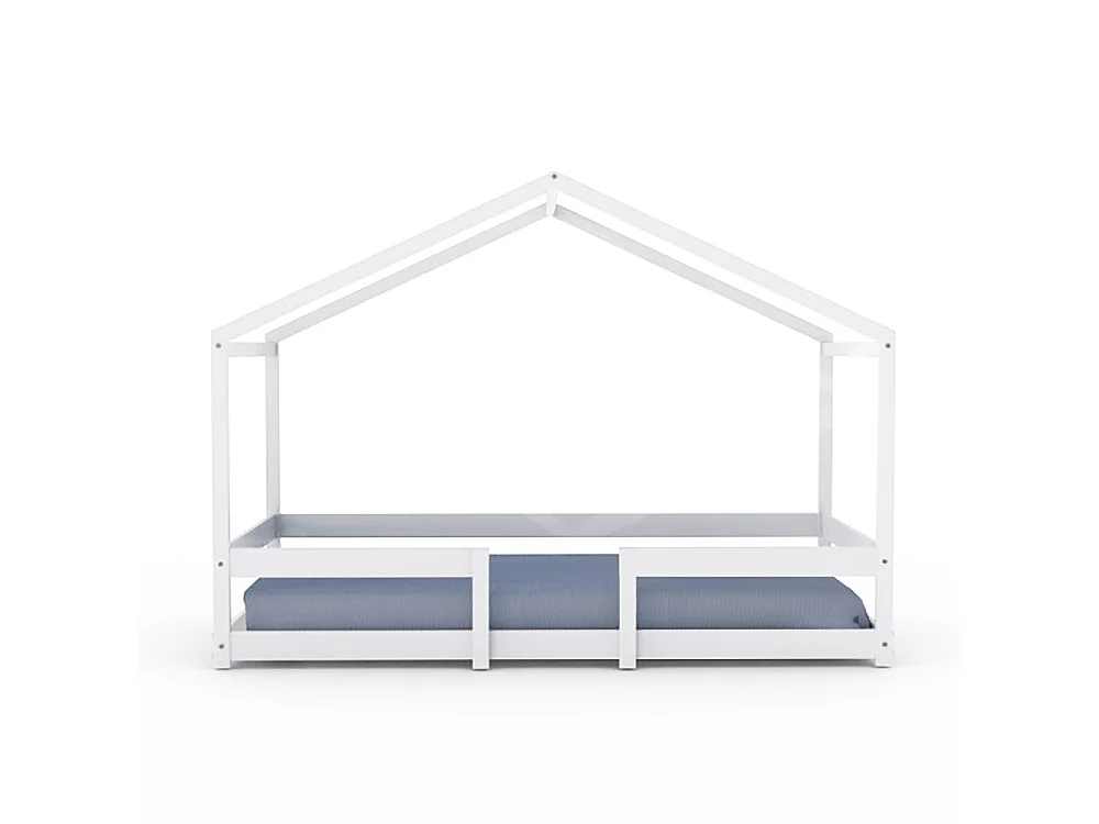Lit cabane INDIANA 90x190 + sommier / blanc