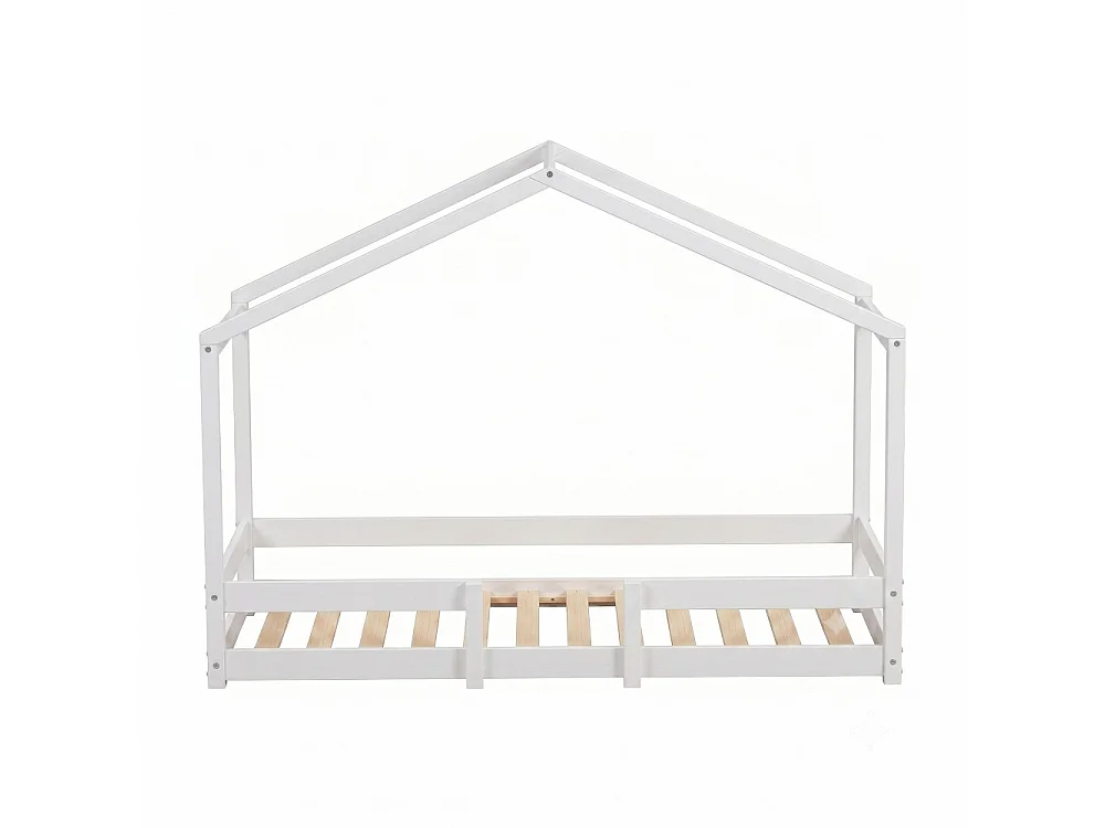 Lit cabane INDIANA 90x190 + sommier / blanc