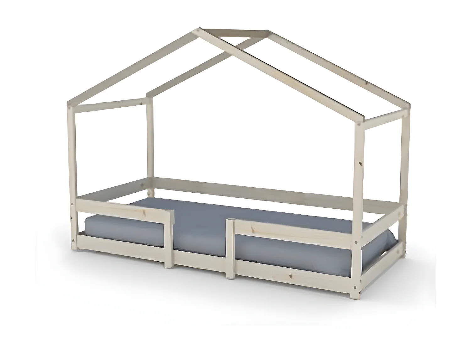 Lit cabane INDIANA 90x190 + sommier / Naturel