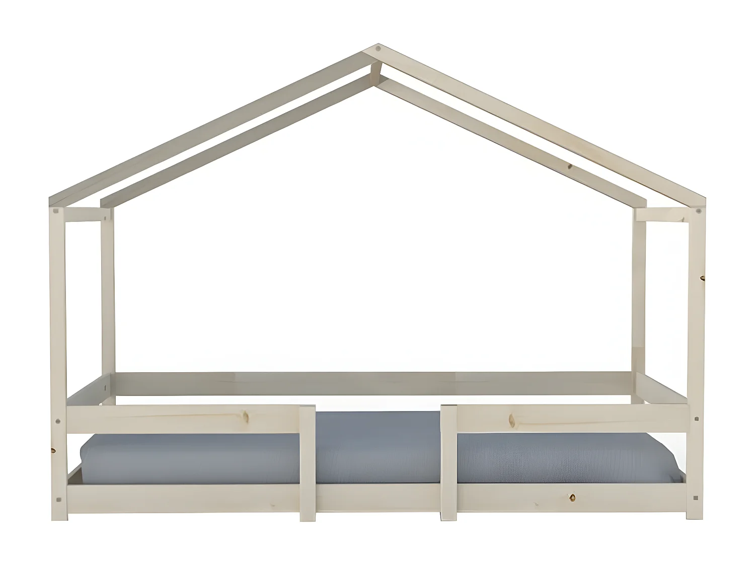 Lit cabane INDIANA 90x190 + sommier / Naturel