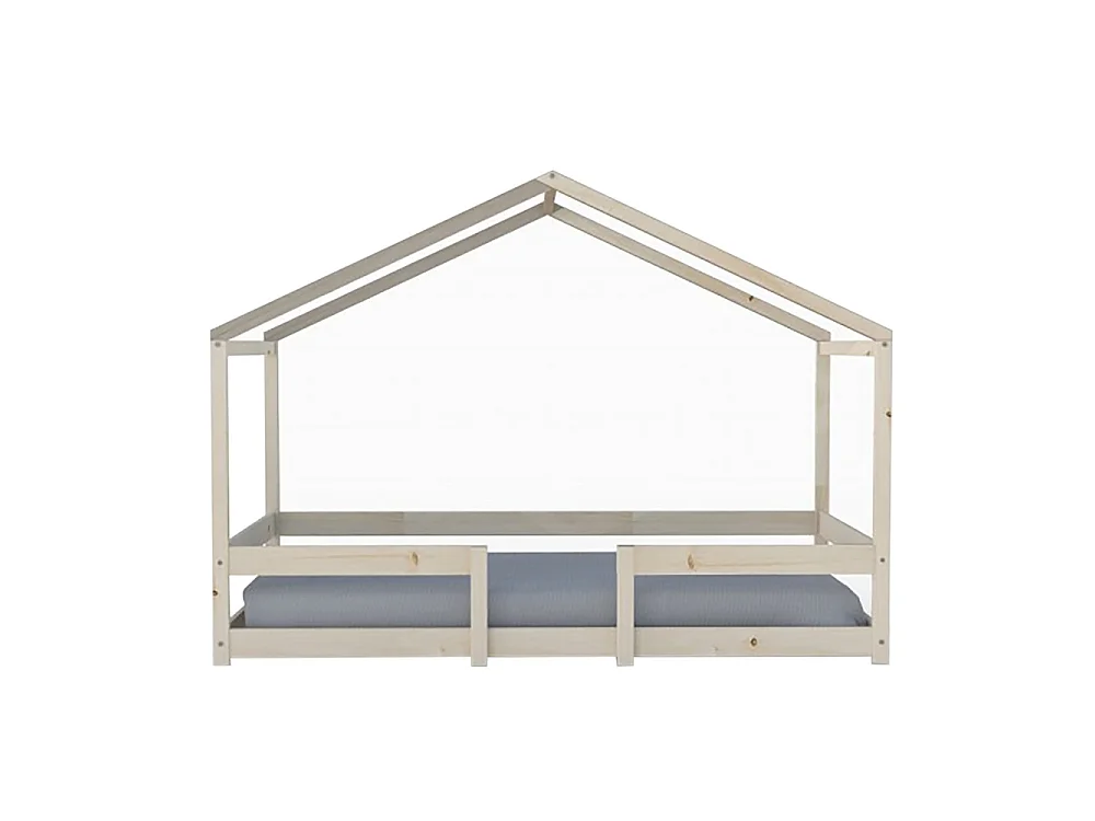 Lit cabane INDIANA 90x190 + sommier / Bois clair