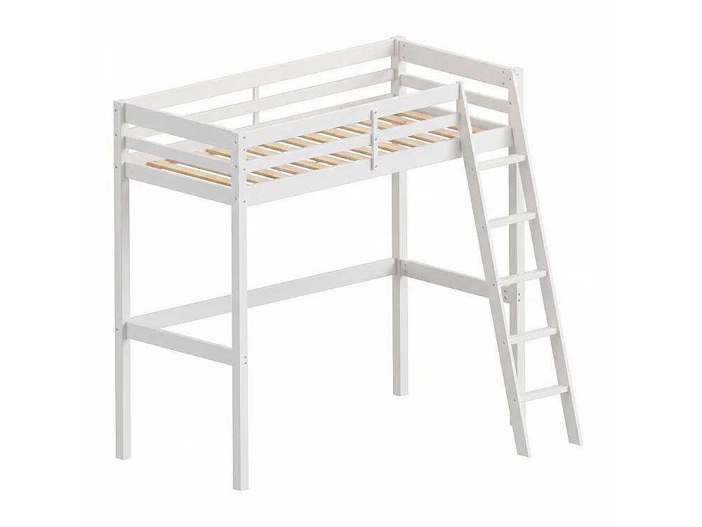 Lit mezzanine STUDIO 90x190 + 1 sommier / Blanc