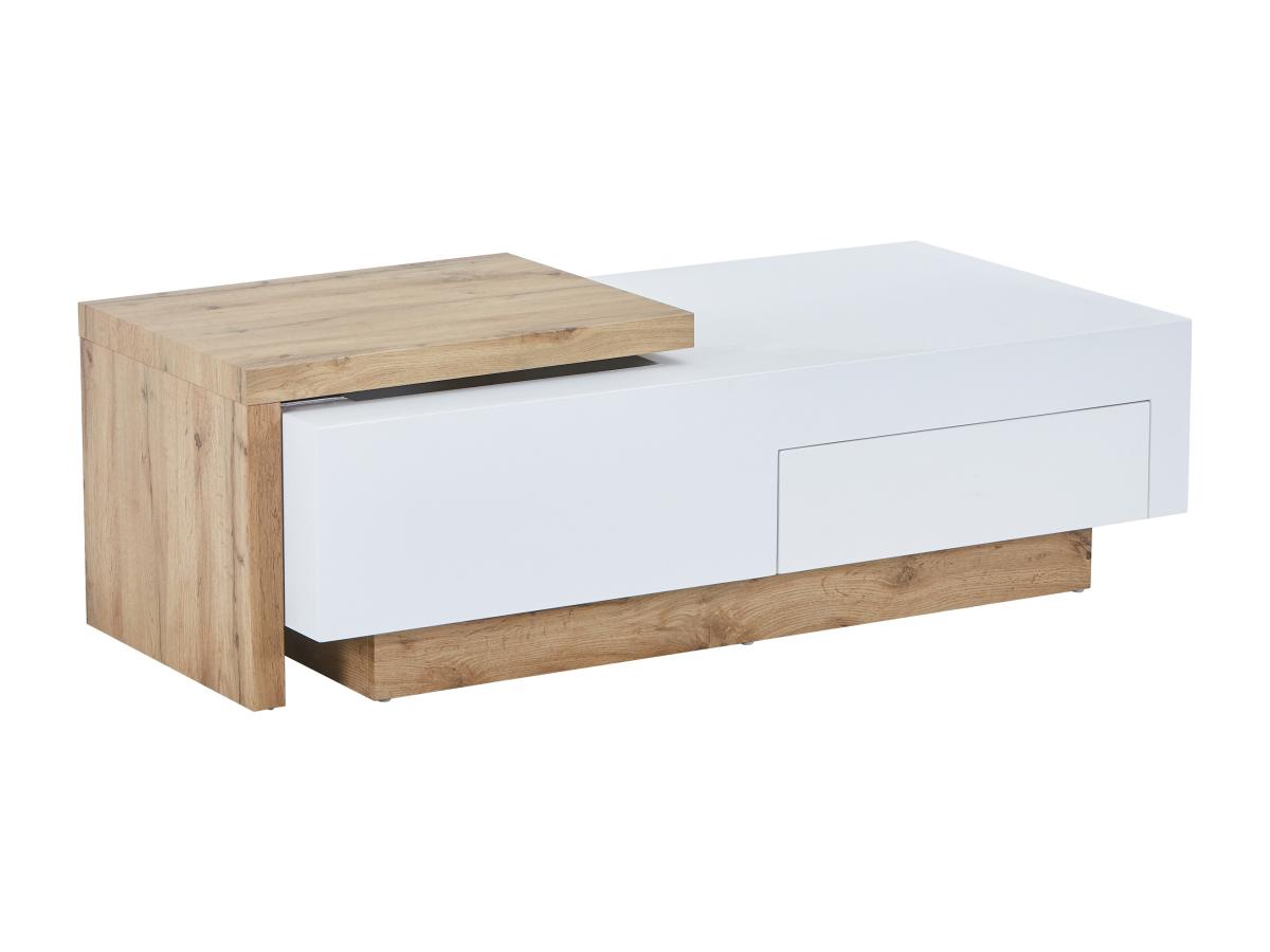Ausziehbarer Couchtisch - 1 Schublade und 1 Ablagefach - MDF - Holzfarben u günstig online kaufen