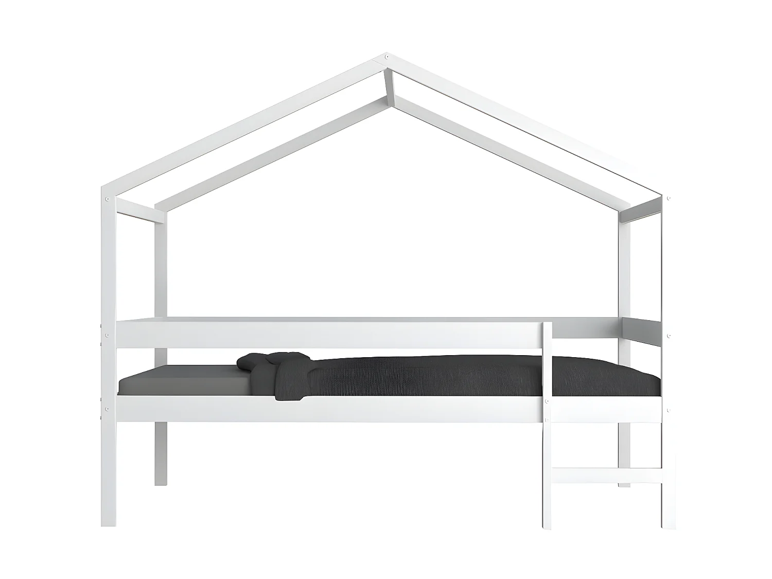 Lit cabane MIKA 90x190 + sommier / Blanc