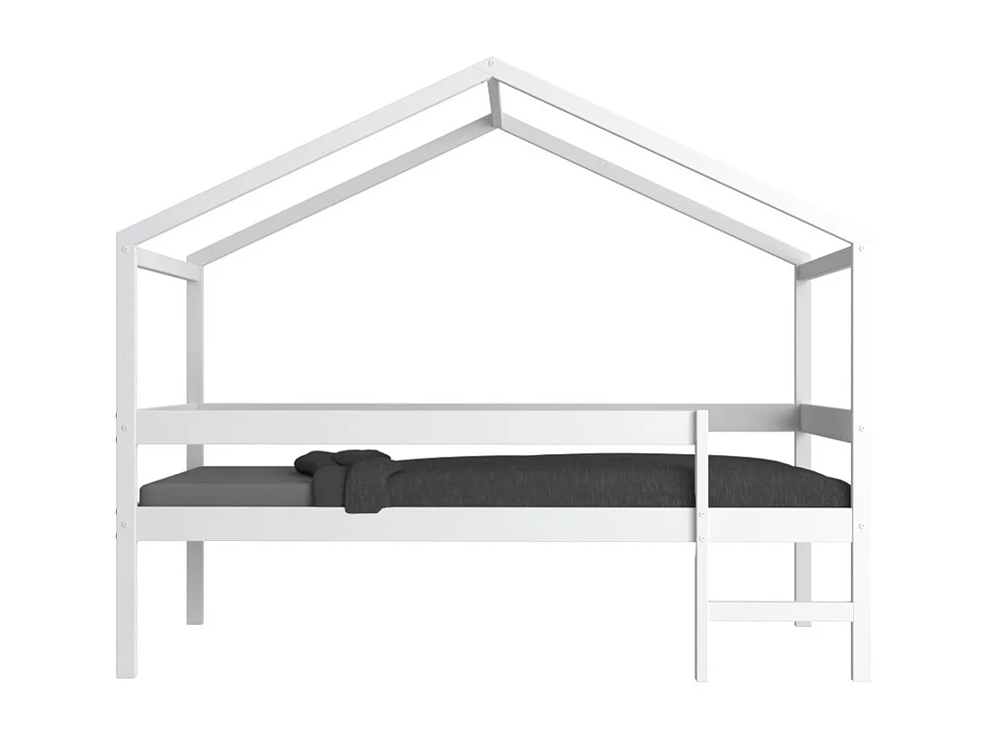 Lit cabane MIKA 90x190 + sommier / Blanc