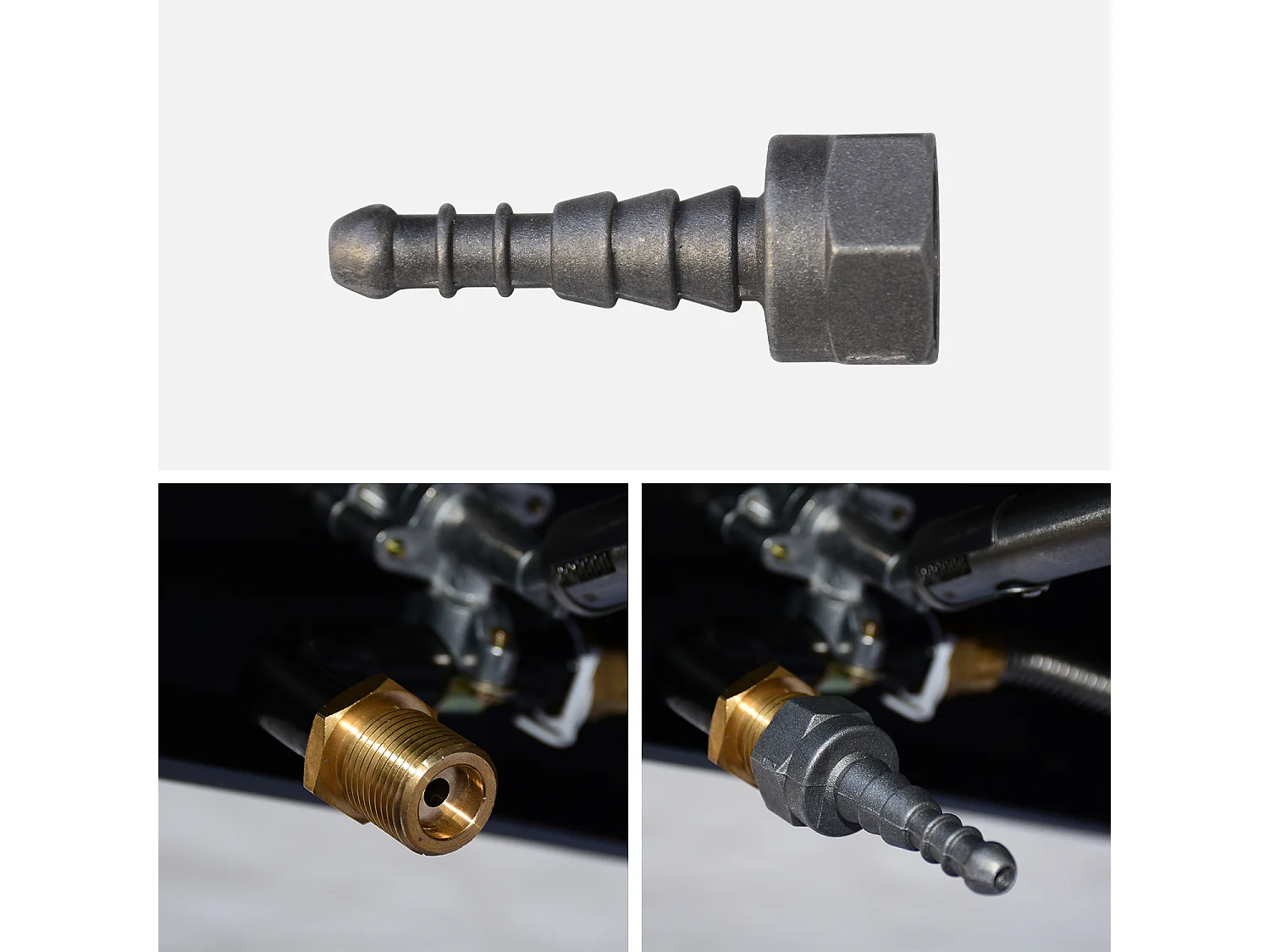 Barbacoa de gas de 7 quemadores y 1 quemador lateral negro