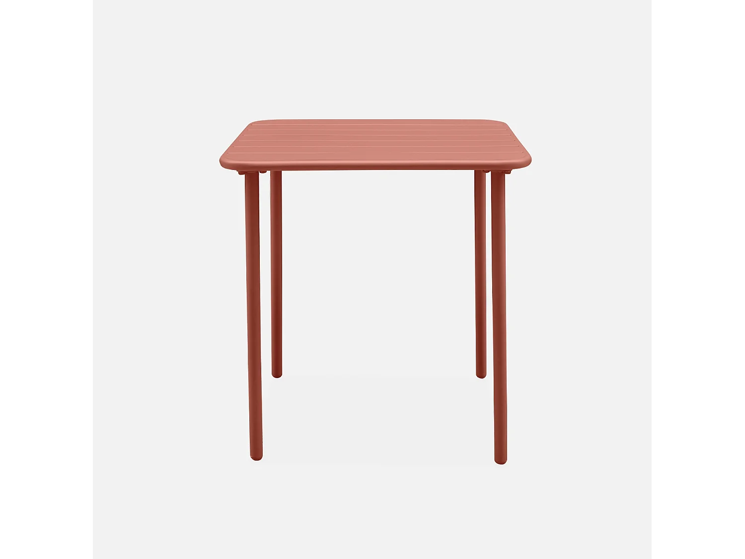 Mesa de jardín metálica de 2 plazas terracotta