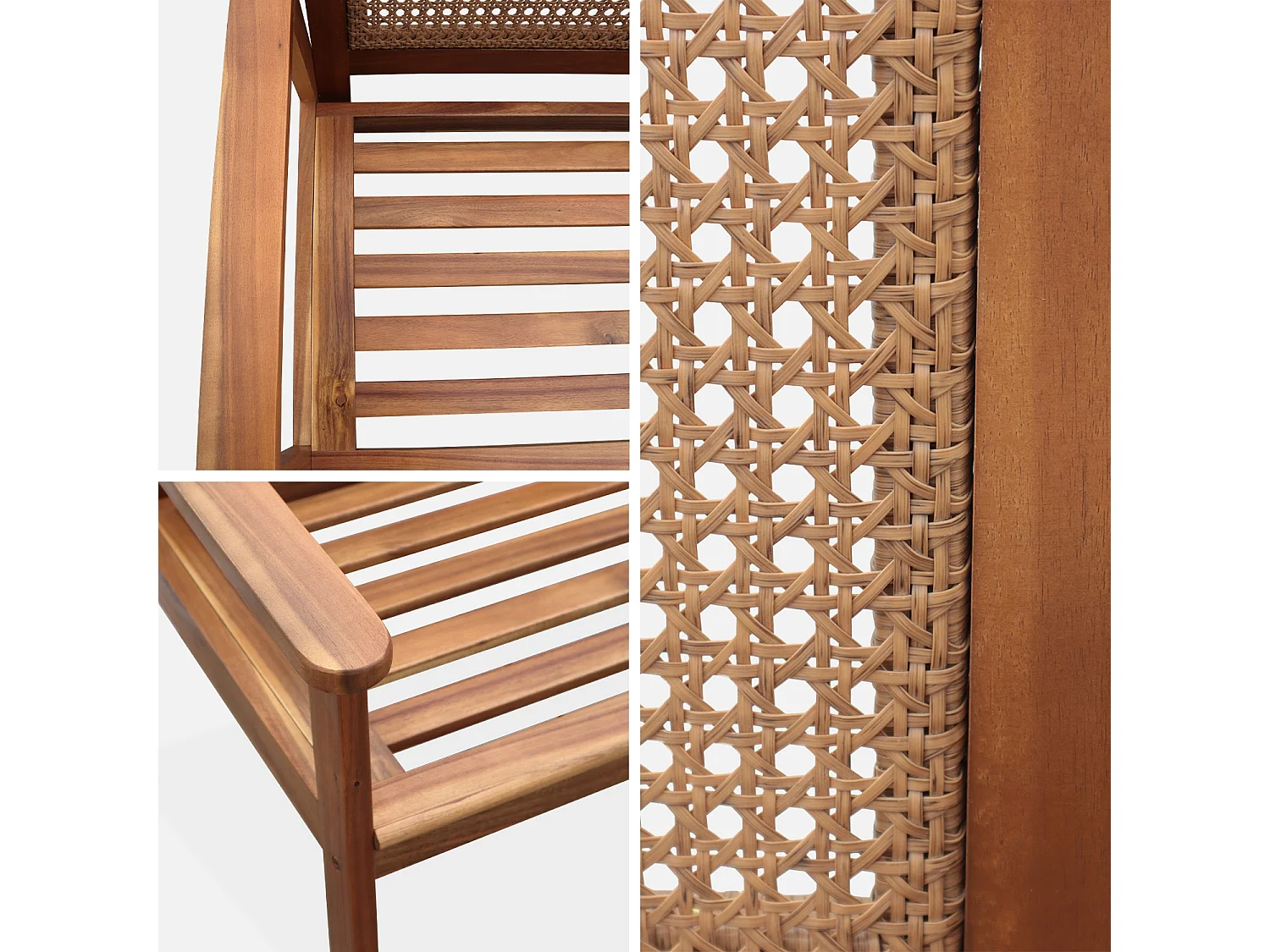 Panca da esterno in acacia a 2 posti, marrone naturale