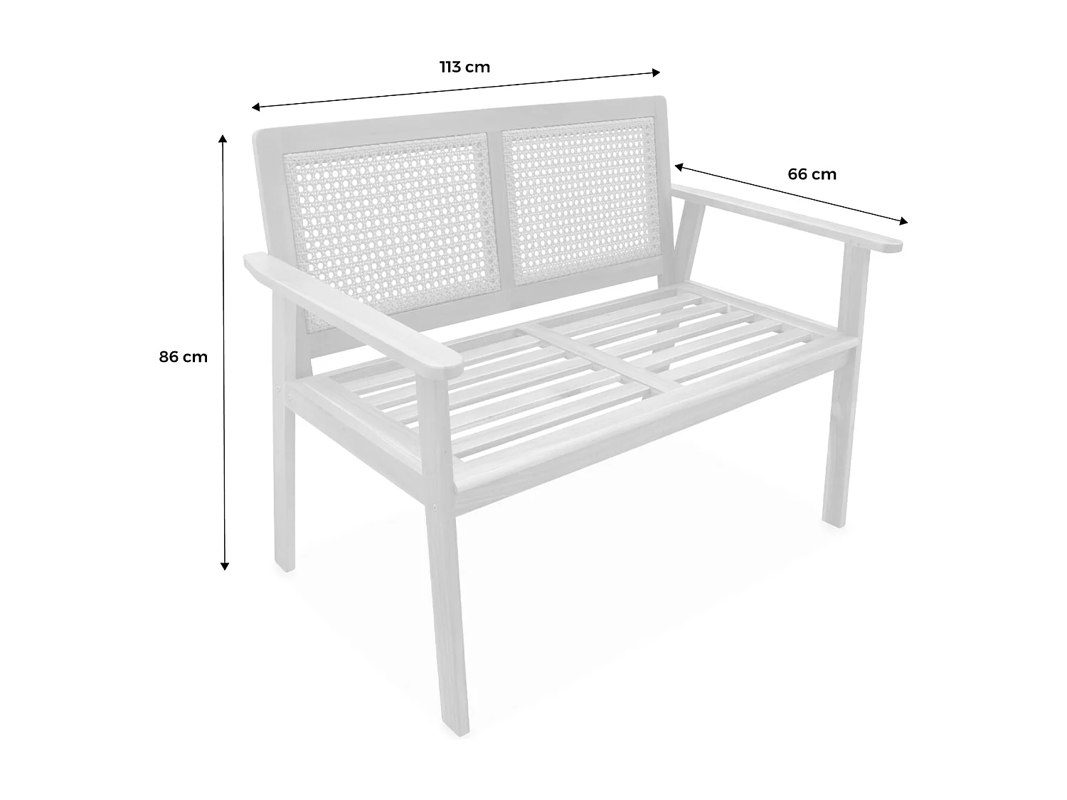 Panca da esterno in acacia a 2 posti, marrone naturale