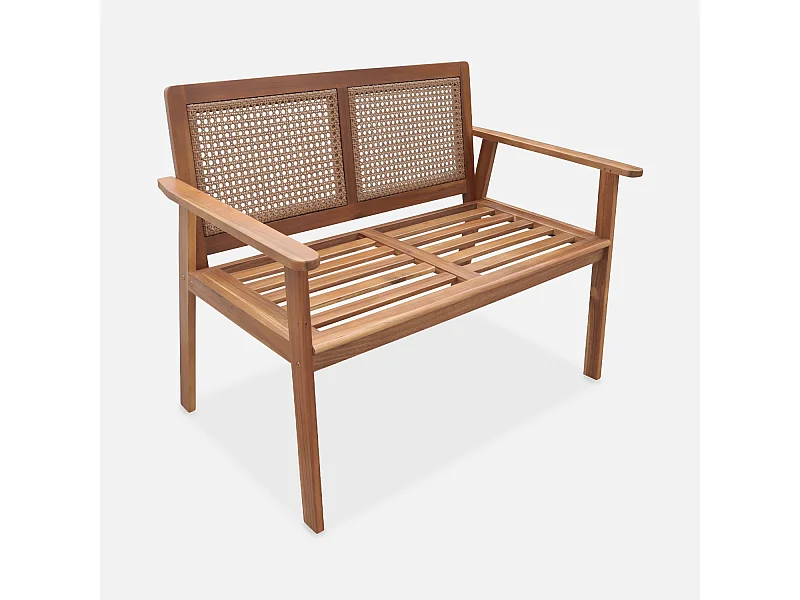 Panca da esterno in acacia a 2 posti, marrone naturale