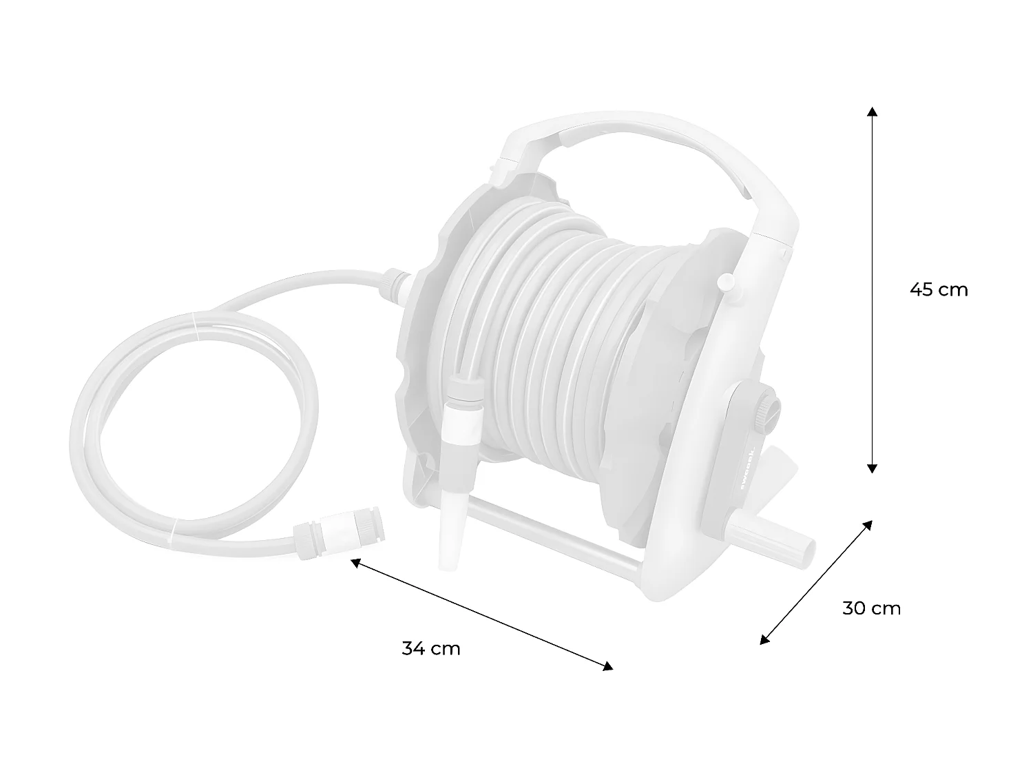 Avvolgitubo automatico a parete con tubo da giardino, 20m, grigio