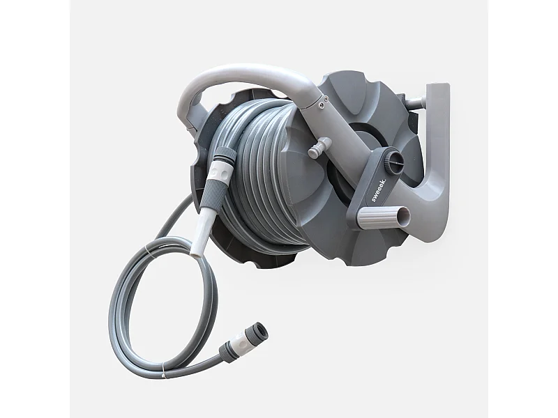 Carrete automático de pared con manguera, 20m gris