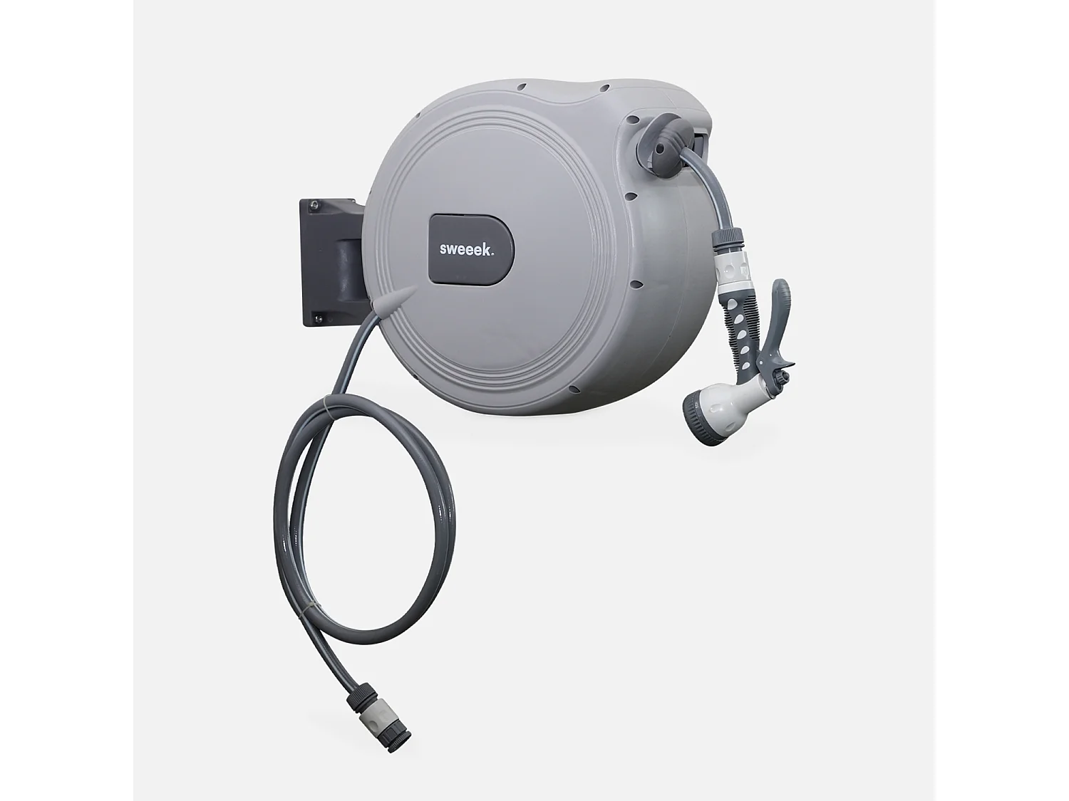 Avvolgitubo automatico a parete con tubo flessibile, 30m, grigio