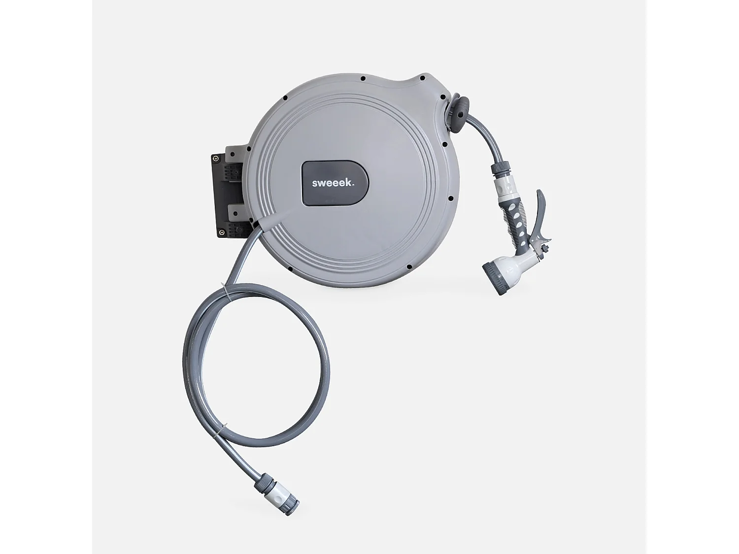 Avvolgitubo automatico a parete con tubo flessibile, 30m, grigio