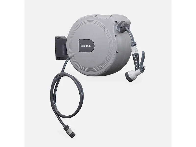 Avvolgitubo automatico a parete con tubo flessibile, 30m, grigio