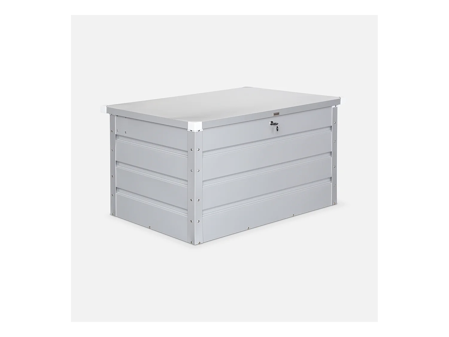 Arcón de jardín metálico de 285l gris aluminio