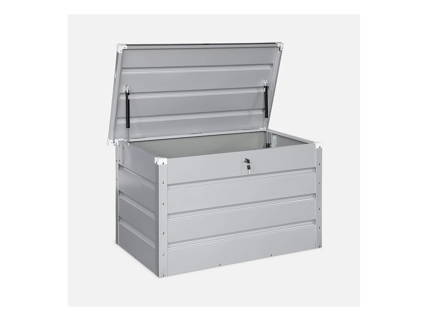 Arcón de jardín metálico de 285l gris aluminio