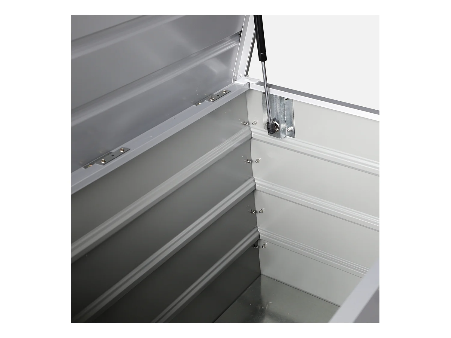 Arcón de jardín metálico de 285l gris aluminio