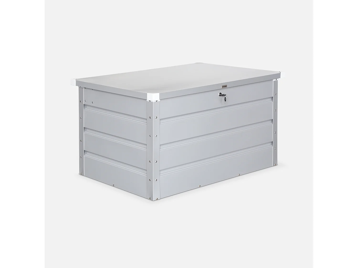 Coffre de jardin en métal -DALLAS - 285L gris aluminiun