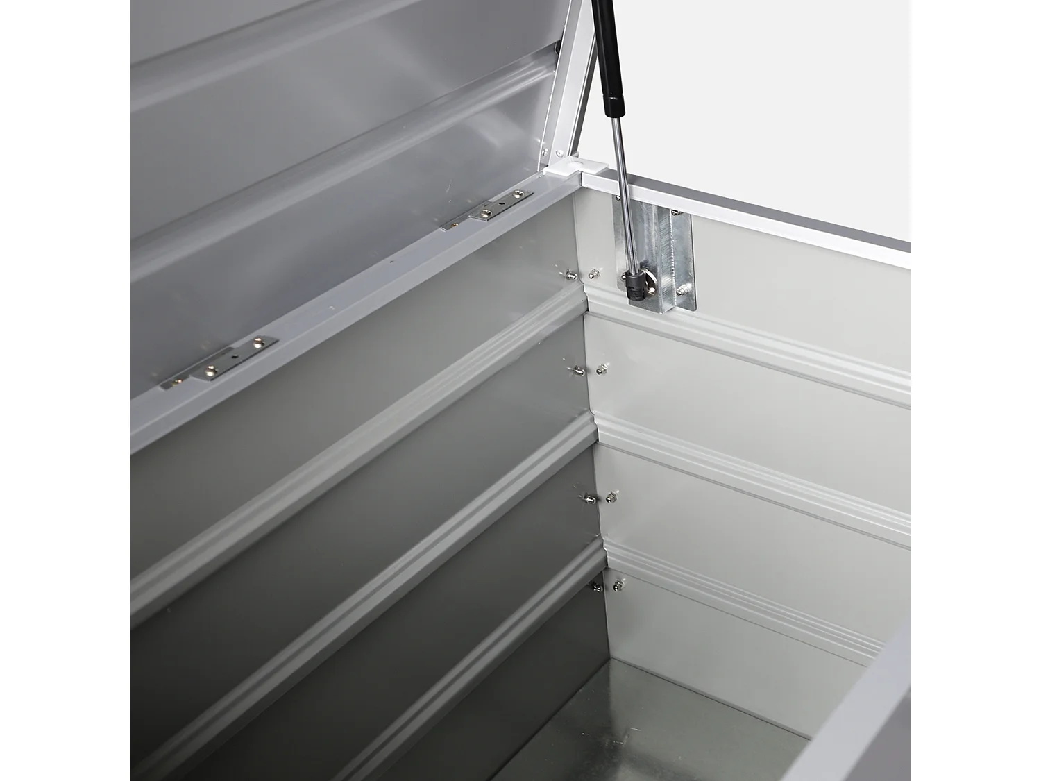 Coffre de jardin en métal -DALLAS - 285L gris aluminiun