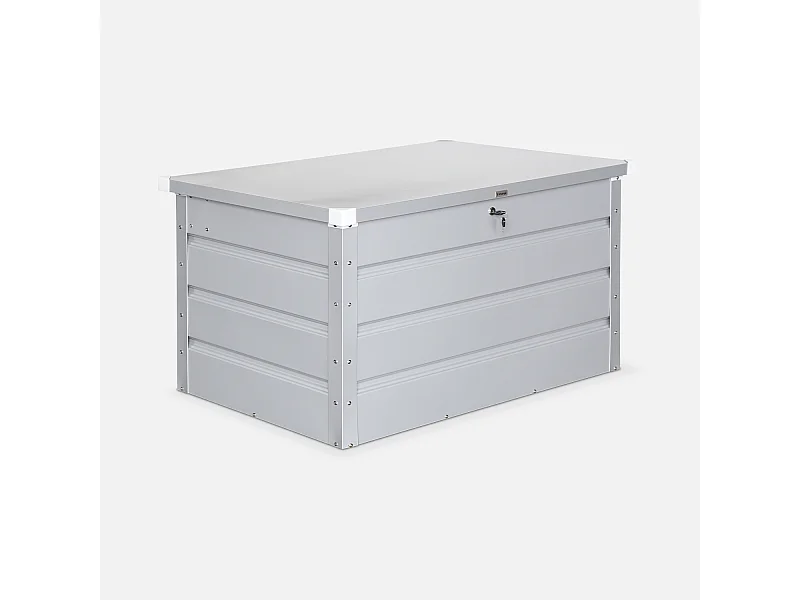 Arcón de jardín metálico de 285l gris aluminio