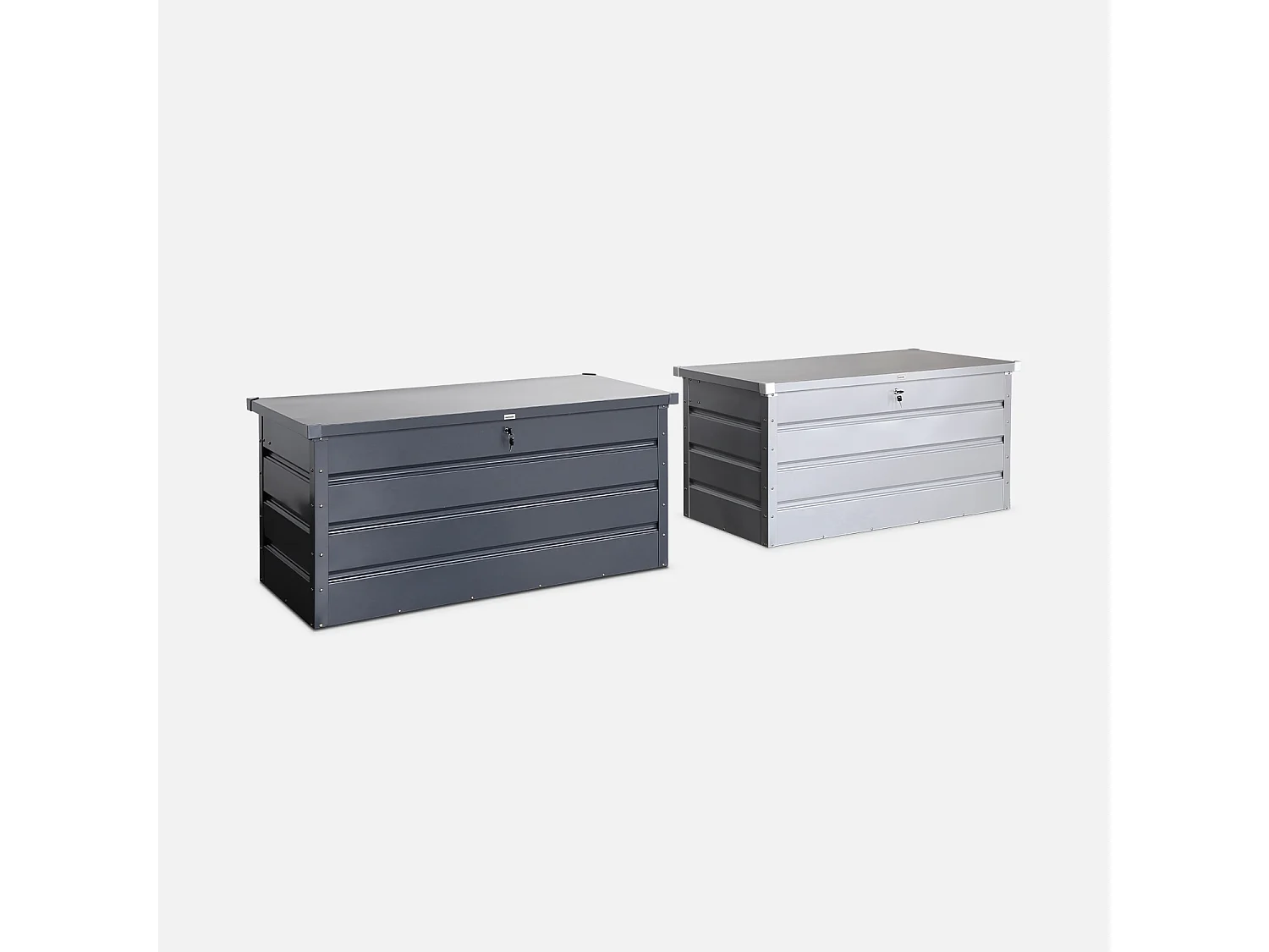 Arcón de jardín metálico de 385l gris aluminio