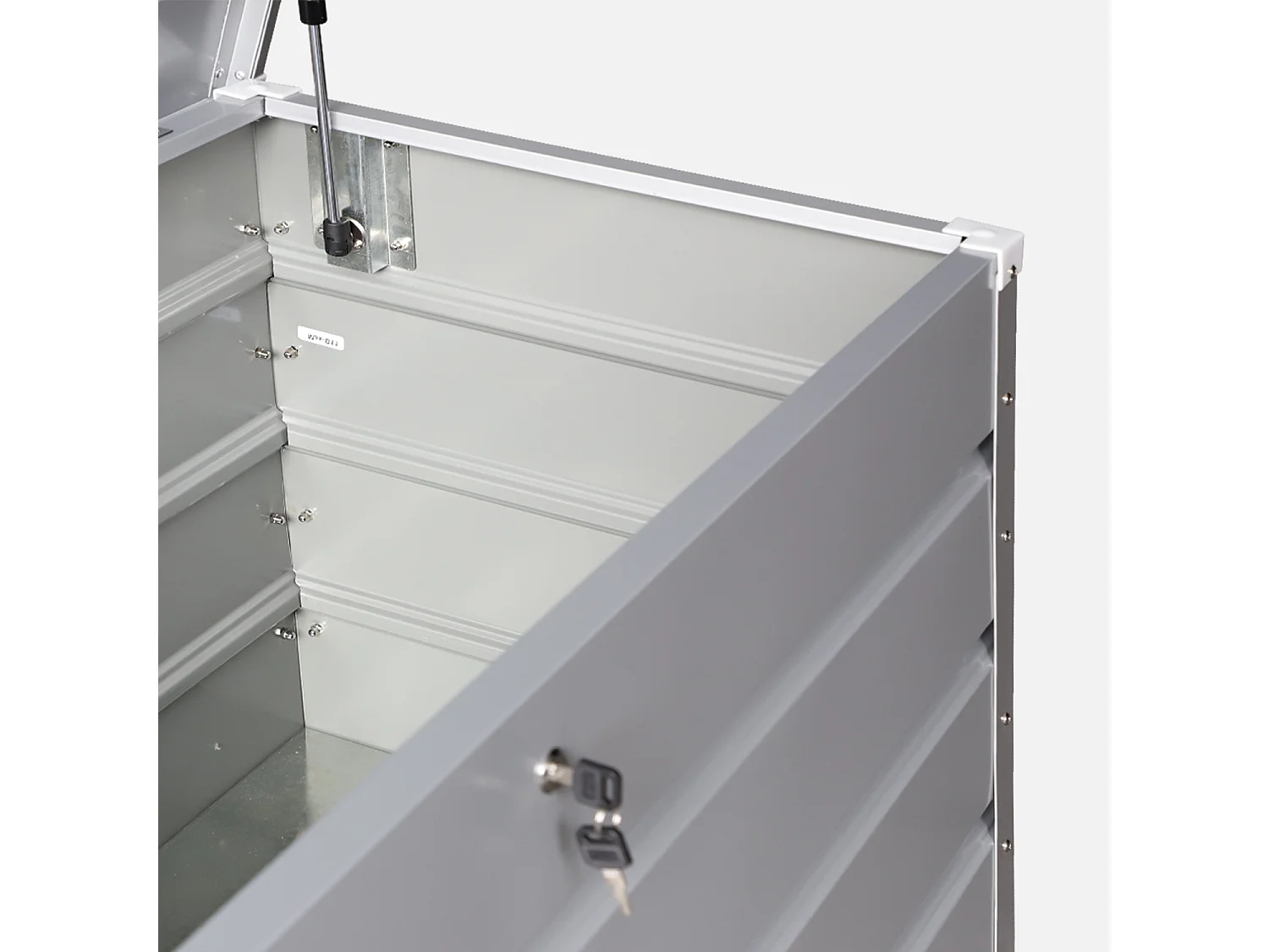 Coffre de jardin en métal - DETROIT- 385L gris aluminium