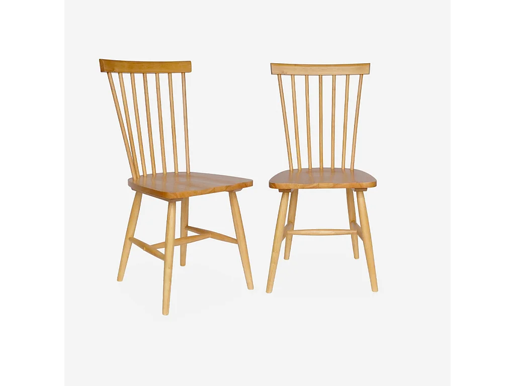 Set 2 sedie da pranzo in legno, impilabili stile vintage, marrone