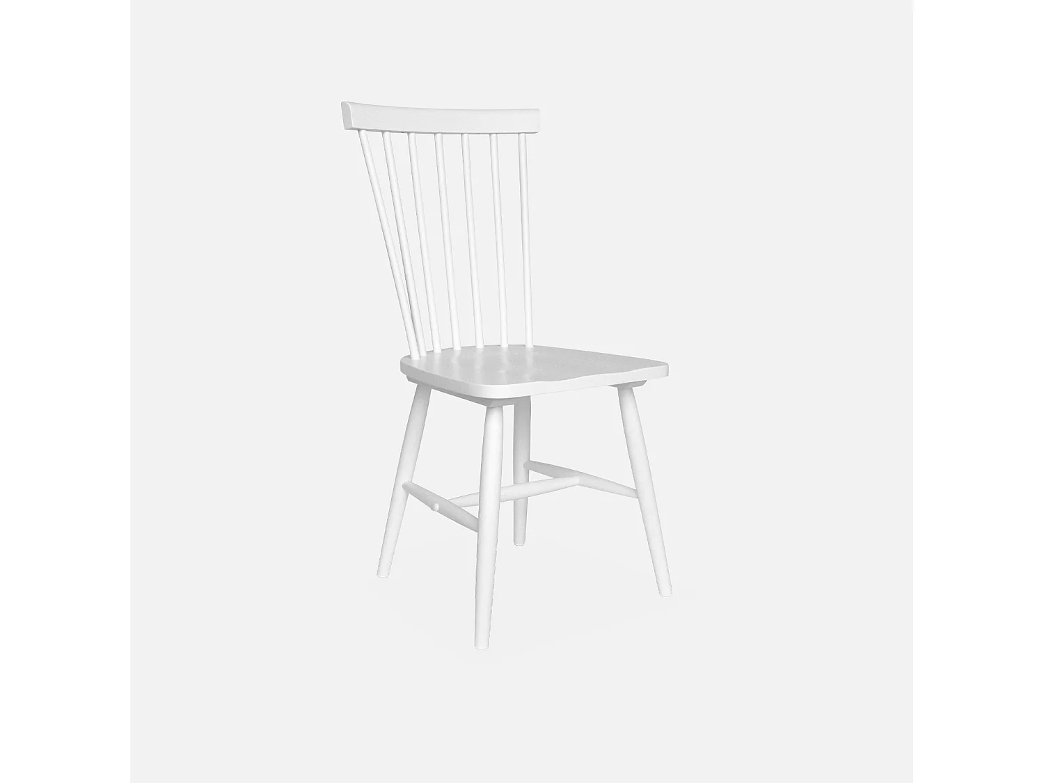 Set 2 sedie da pranzo in legno, impilabili stile vintage, bianco