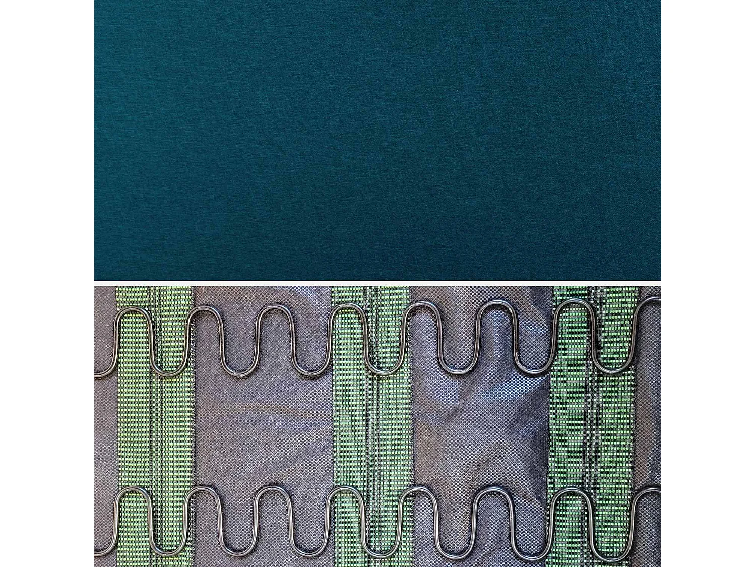 Sillón estilo escandinavo de madera y tela azul esmeralda