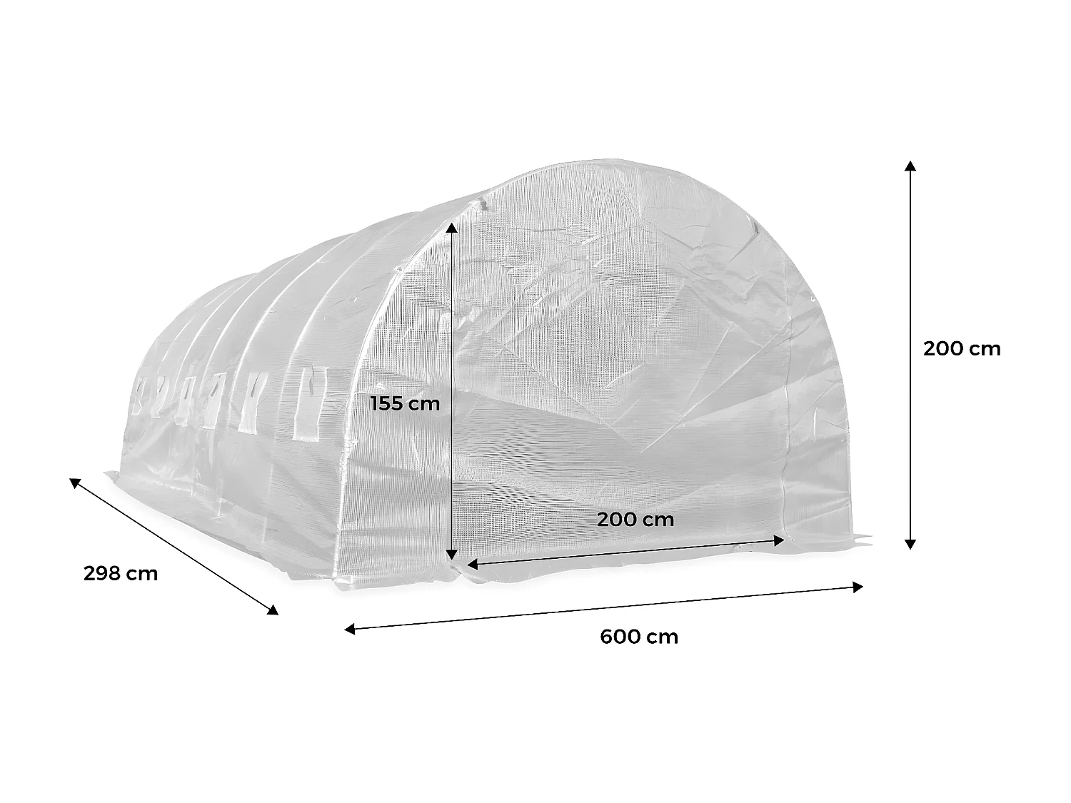 Bâche de remplacement pour serre de jardin tunnel Romarin 18m². film de serre