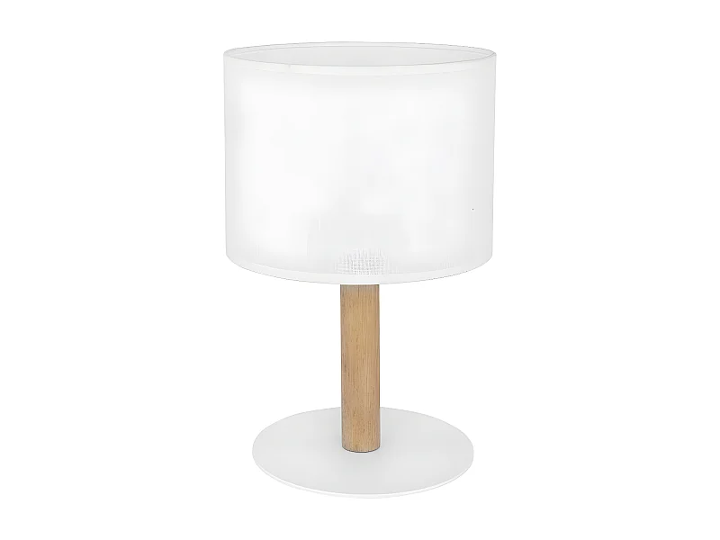 Lampe à poser en bois et tissu blanc – h33cm – modèle DEVA de TK LIGHTING