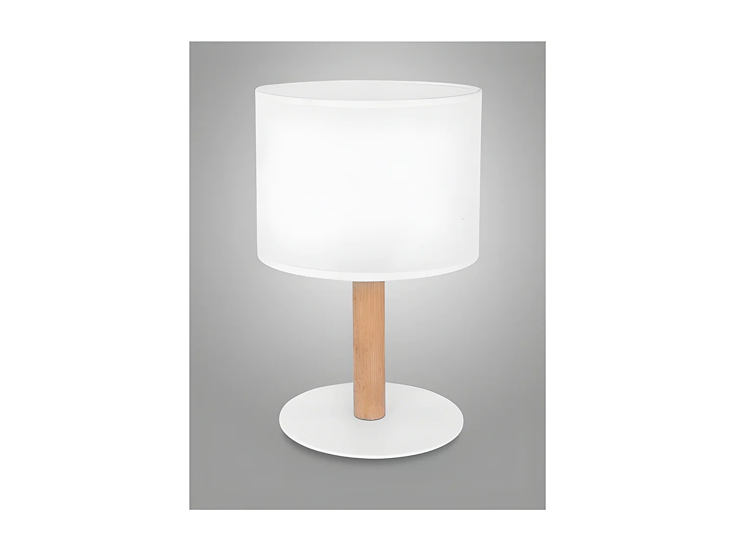 Lampe à poser en bois et tissu blanc – h33cm – modèle DEVA de TK LIGHTING